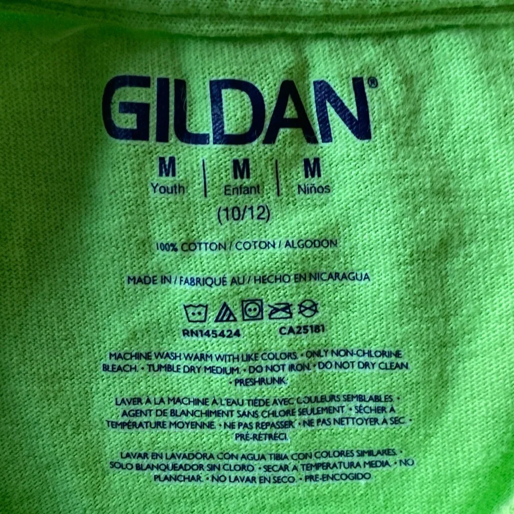 Neon Green Short Sleeve T-Shirt, Size Youth M (10/12)
